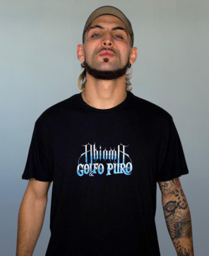 Camiseta negra Golfo y Puro x 3lpardito.