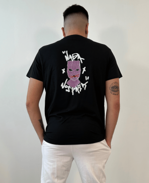Camiseta Negra Ahinma Rebel Rosa