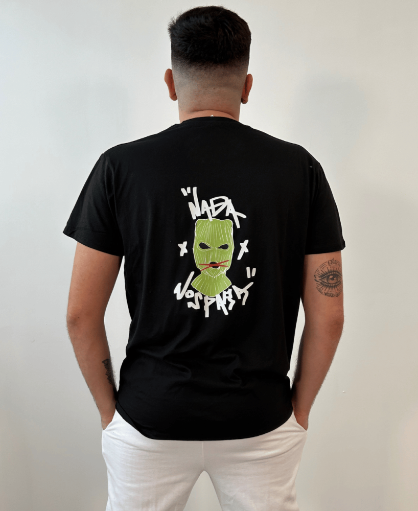 Camiseta Negra Ahinma Rebel Verde
