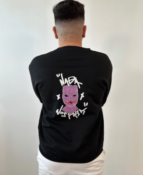 Sudadera Negra Ahinma Rebel Rosa